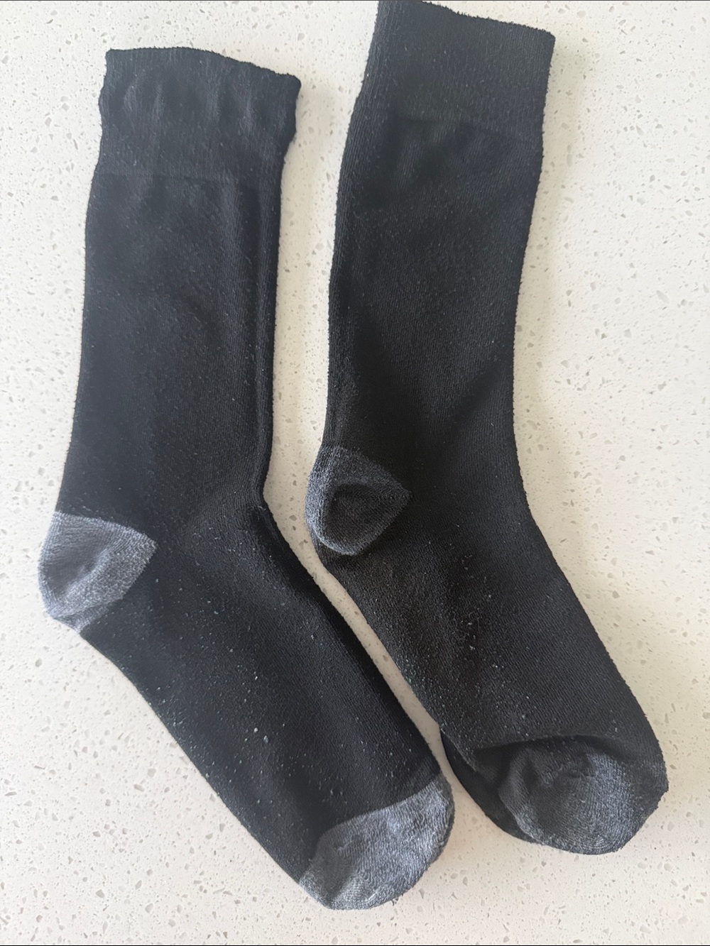 Men's Black Crew Socks with Gray Toe - Classic Comfort
